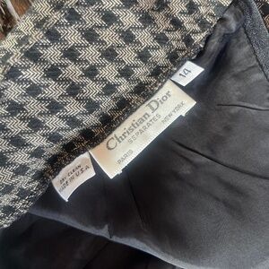 CHRISTIAN DIOR separates Paris New York, houndstooth wool skirt sz 10